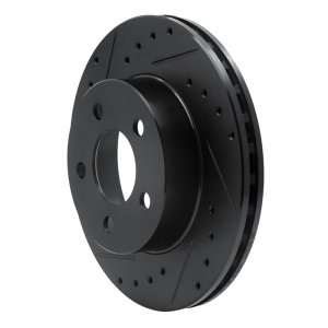 Ford Ranger Brake Rotor (1) - Front Left - R1 Concepts - Drilled & Slotted - Black - `95-`02